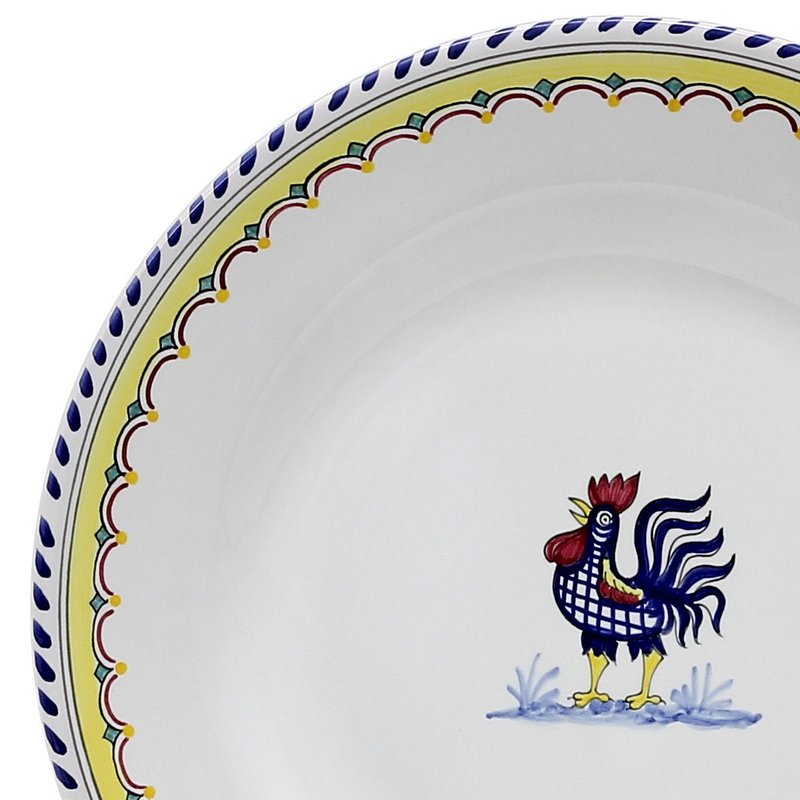Shop Artistica - Deruta Of Italy Orvieto Blue Rooster: 3 Pieces Place Setting In White