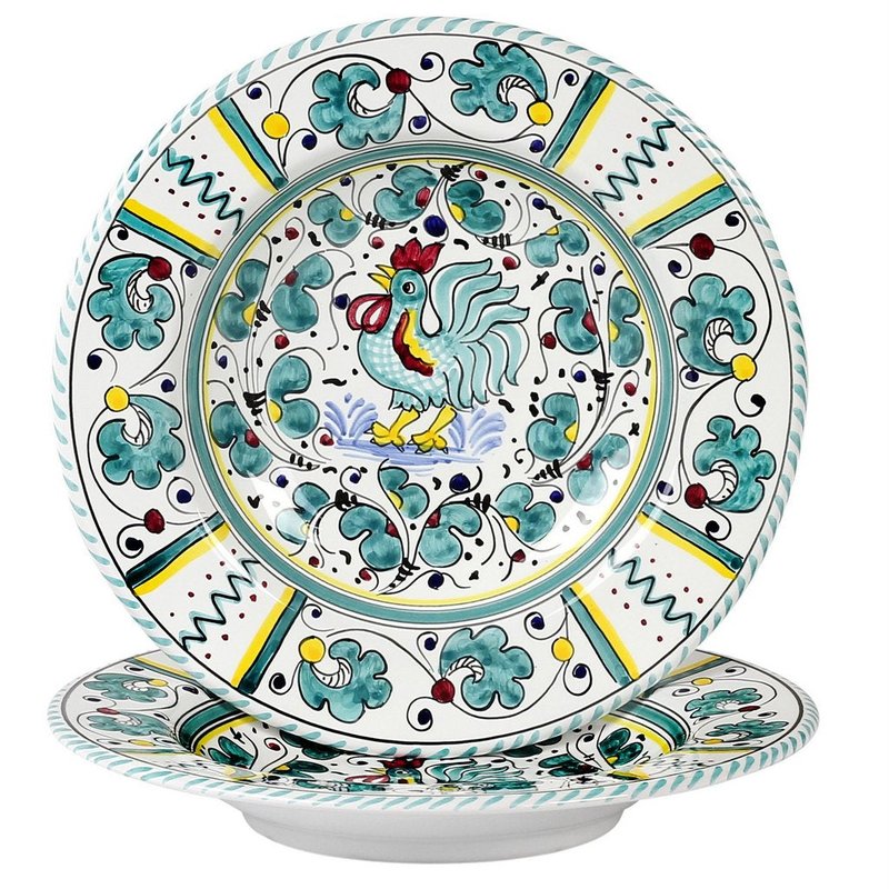 Shop Artistica - Deruta Of Italy Orvieto Green Rooster: 4 Pieces Place Setting