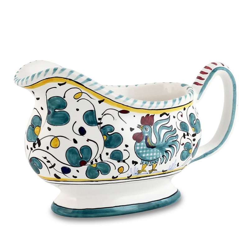 Shop Artistica - Deruta Of Italy Orvieto Green Rooster: Bundle With Butter Dish + Sauce Boat + Spoon Rest