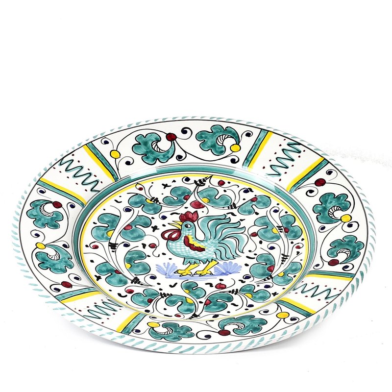 Shop Artistica - Deruta Of Italy Orvieto Green Rooster: Dinner Plate (11 D)