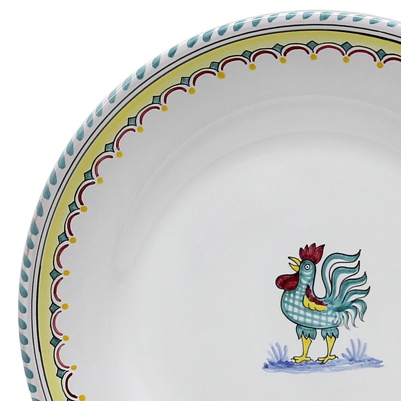 Shop Artistica - Deruta Of Italy Orvieto Green Rooster Simple: Dinner Plate In White