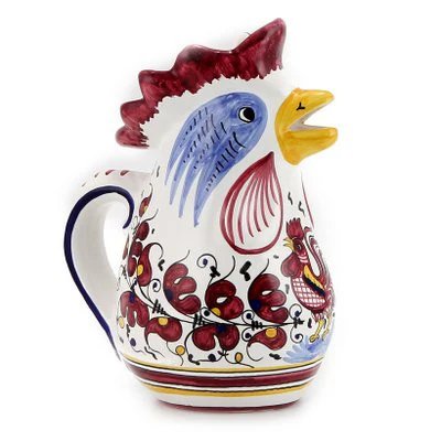 Shop Artistica - Deruta Of Italy Orvieto Red Rooster: Rooster Of Fortune Pitcher (1 Liter 34 oz 1 Qt)