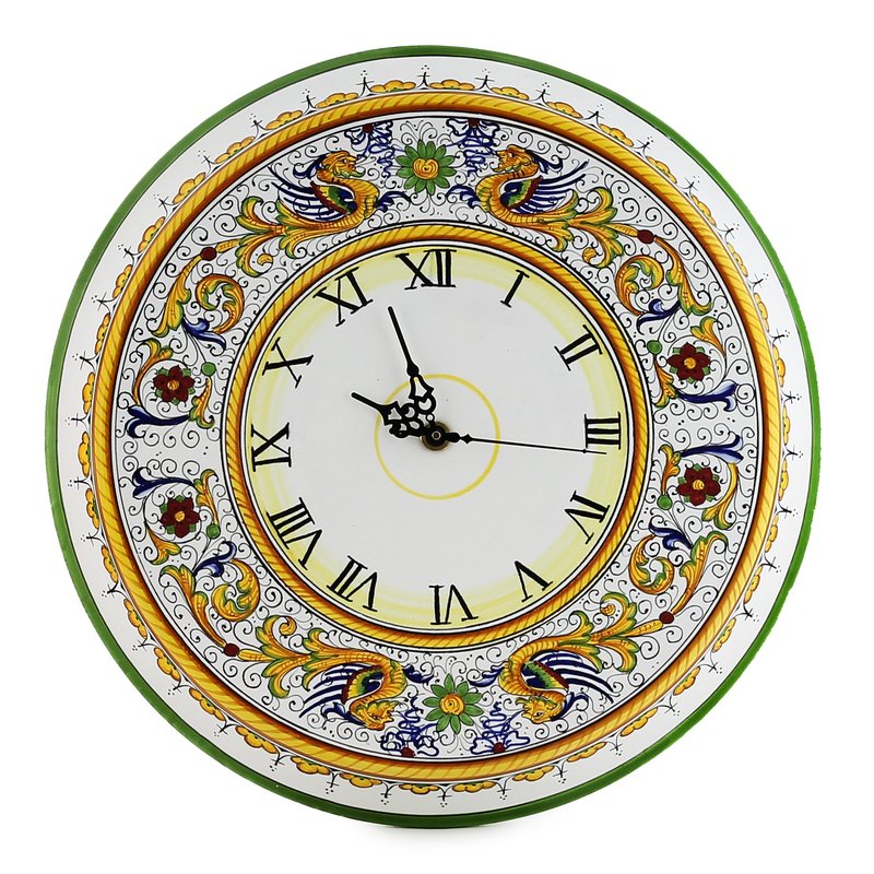 Artistica - Deruta Of Italy Raffaellesco Deluxe: Large Round Wall Clock In White