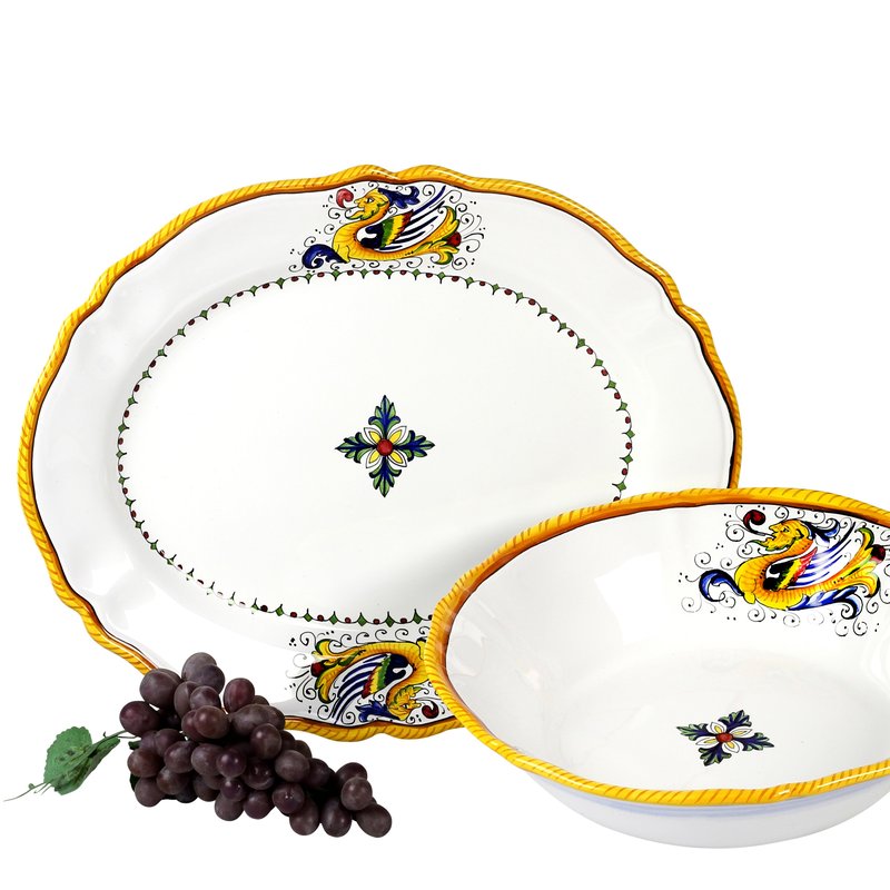 Shop Artistica - Deruta Of Italy Raffaellesco Lite: Serving Oval Platter In White