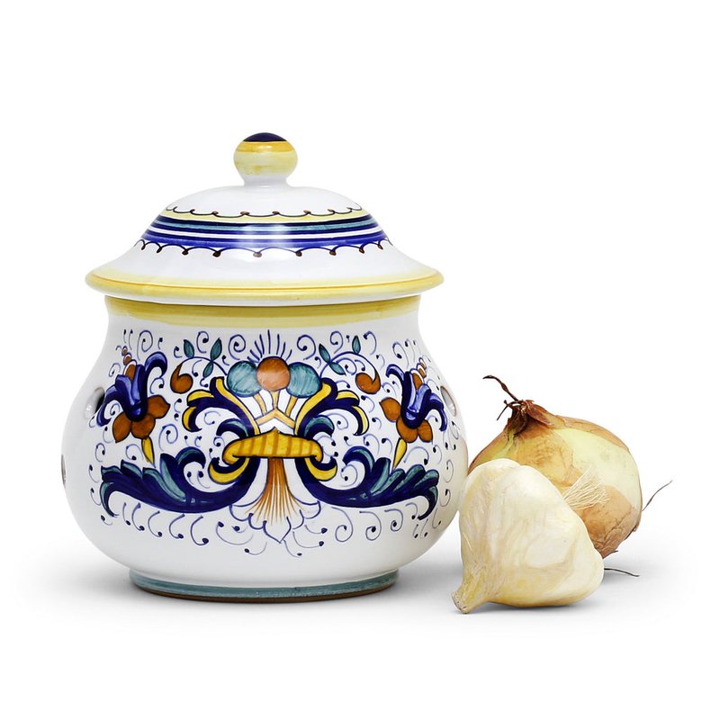 Shop Artistica - Deruta Of Italy Ricco Deruta: New Garlic/onion Jar Keeper Short Belly