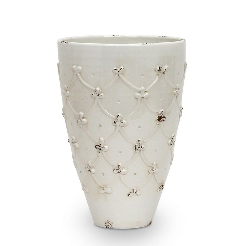 Artistica - Deruta Of Italy Scavo Ricamo: Large Vase In White