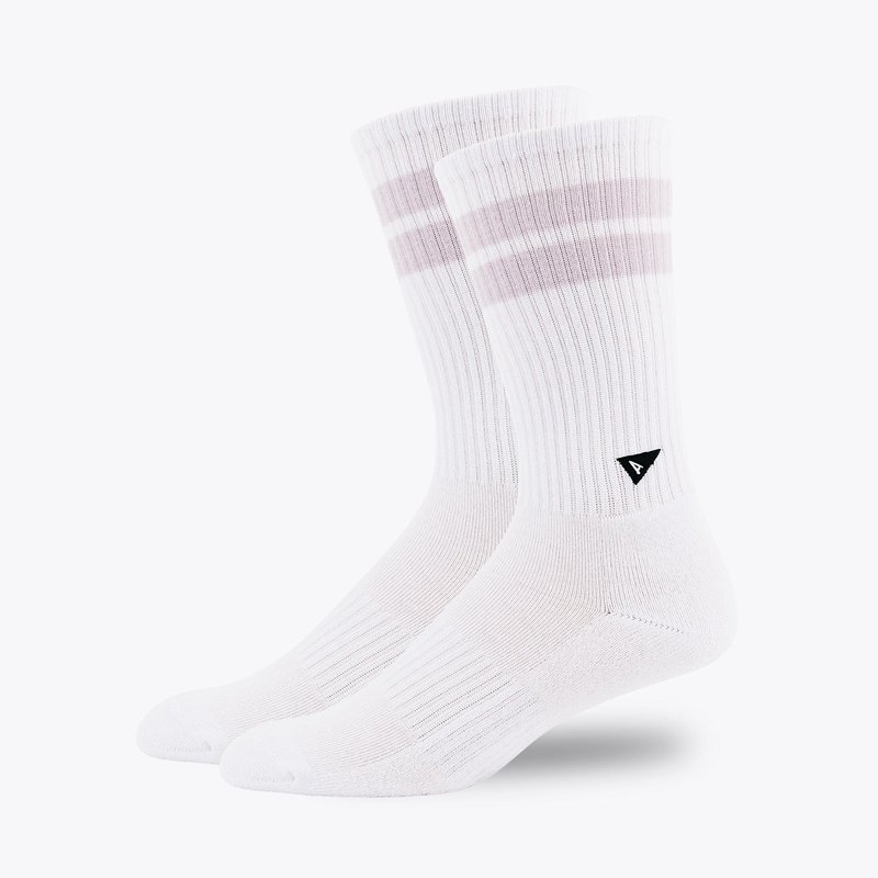 Arvin Goods Crew Sock In White/lilac