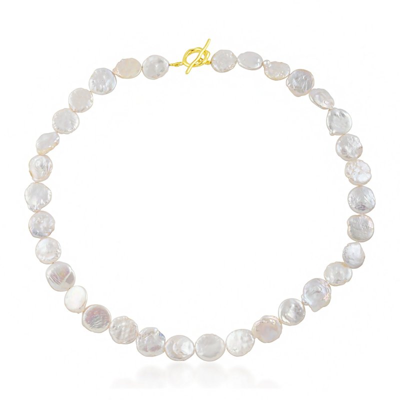 Arvino Baroque Pearl Disc Necklace In Gold