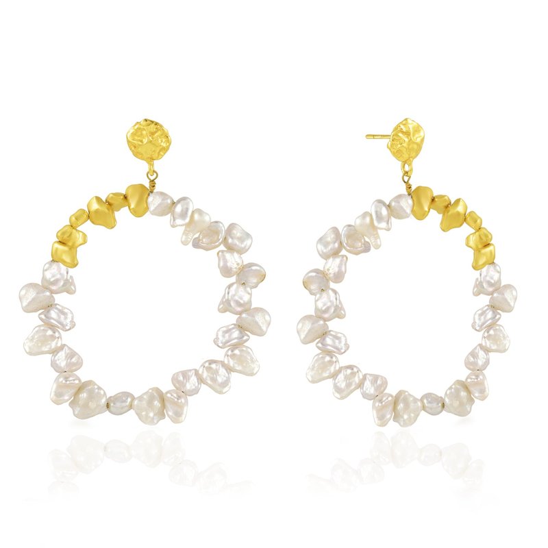 Arvino Baroque Pearl Melted Earring In Gold