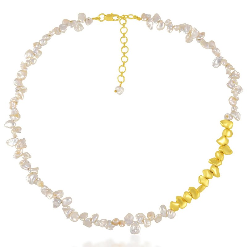Arvino Baroque Pearl Melted Necklace In Gold