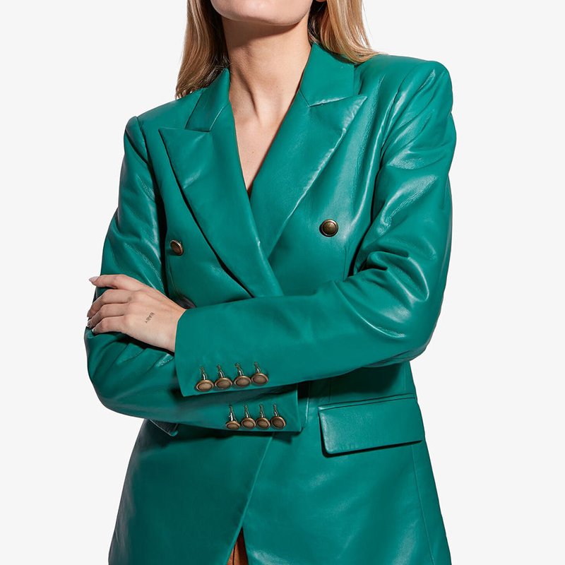 As By Df Beck Recycled Leather Blazer In Evergreen