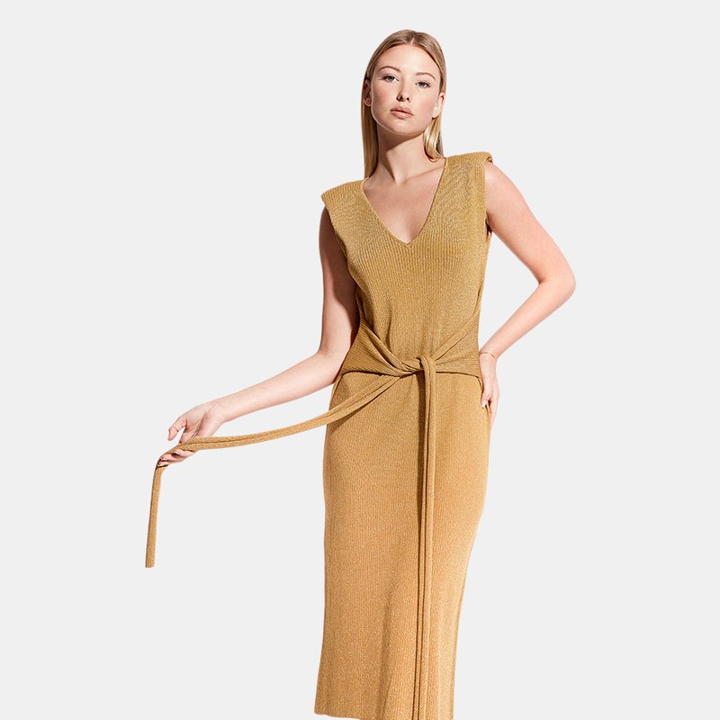 As By Df Mare Knit Dress In Gold
