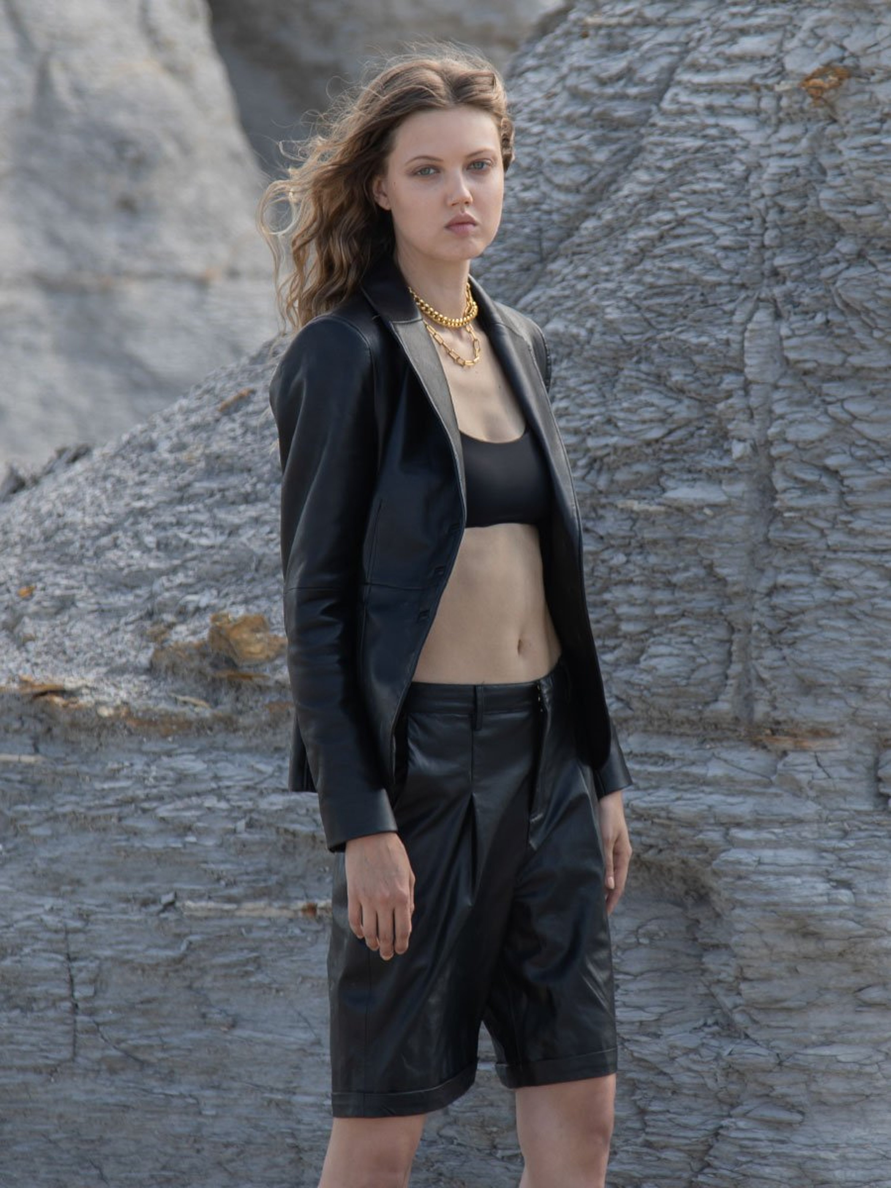 As By Df The Denise Recycled Leather Blazer In Black