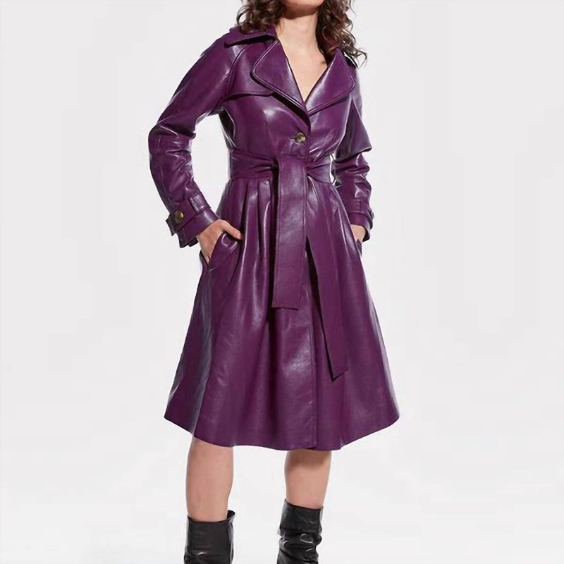 Shop As By Df Women's Darcy Recycled Leather Trench Coat In Purple