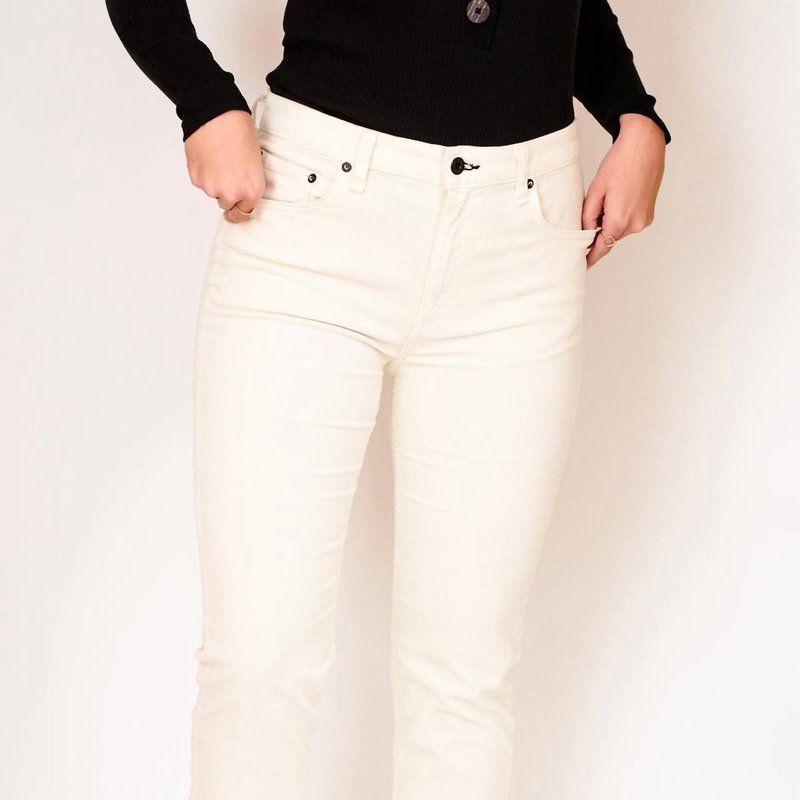 Shop Askk Ny Mid Rise Straight Pant In White