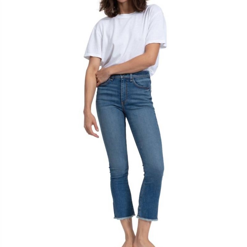 Shop Askk Ny Split Boot Jeans In Blue