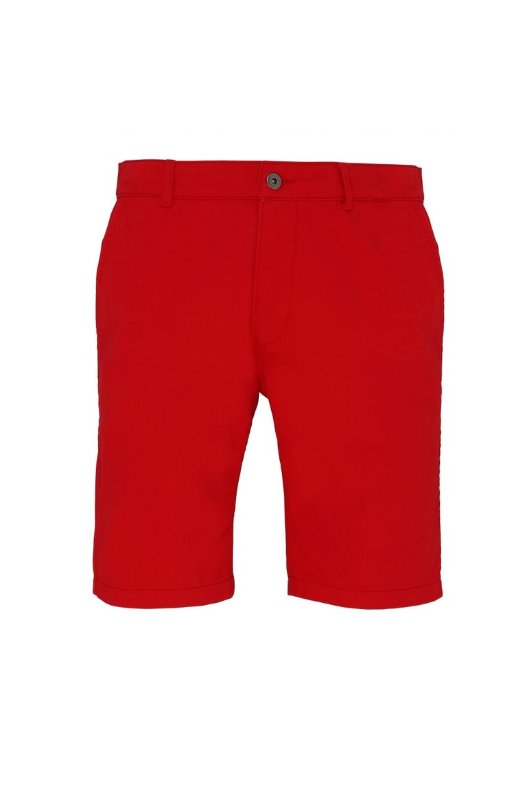 Asquith & Fox Mens Casual Chino Shorts (Cherry Red) - Cherry Red