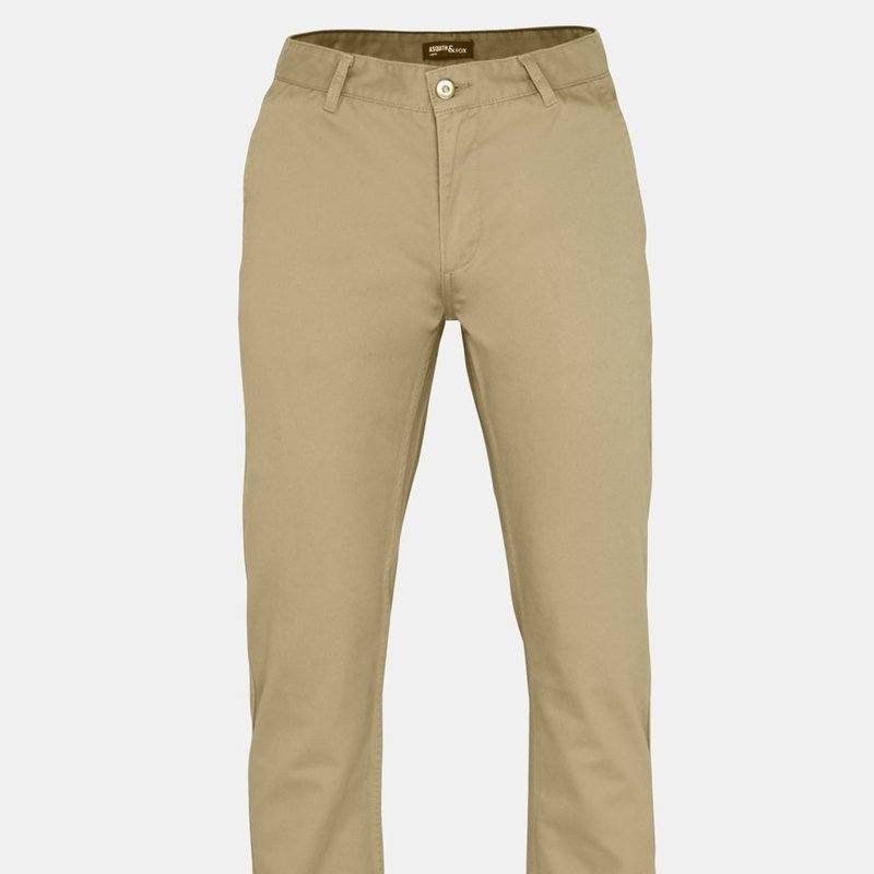 Asquith & Fox Mens Classic Casual Chino Pants/trousers (natural) In Brown