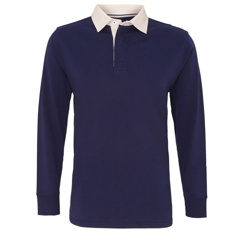 Asquith & Fox Mens Classic Fit Long Sleeve Vintage Rugby Shirt (navy) In Blue