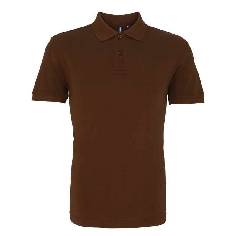 Asquith & Fox Mens Plain Short Sleeve Polo Shirt (milk Chocolate) In Brown