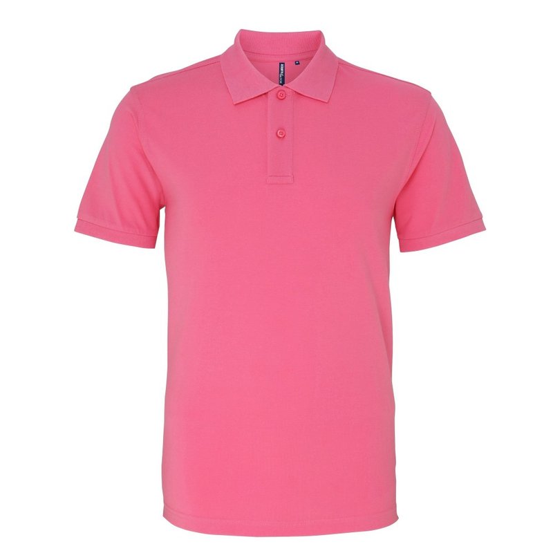 Asquith & Fox Mens Plain Short Sleeve Polo Shirt (pink Carnation)
