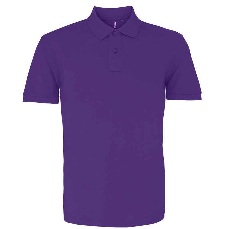 Asquith & Fox Mens Plain Short Sleeve Polo Shirt (purple)