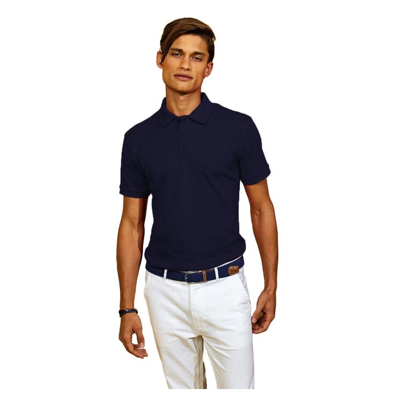 Shop Asquith & Fox Mens Super Smooth Knit Polo Shirt (navy) In Blue