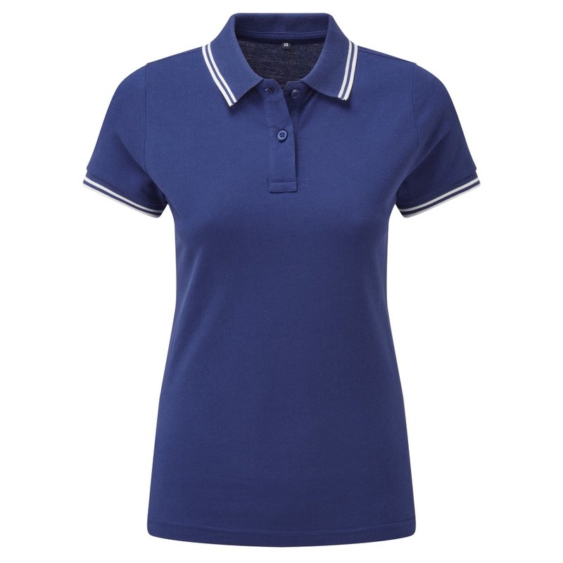Asquith & Fox Womens/ladies Classic Fit Tipped Polo (royal Blue/white)