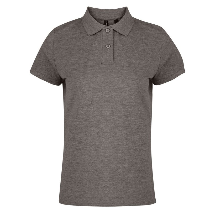Asquith & Fox Womens/ladies Plain Short Sleeve Polo Shirt (charcoal) In Grey
