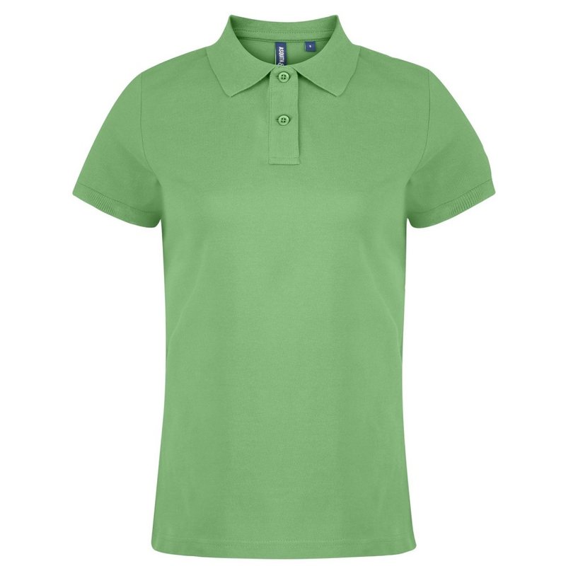 Asquith & Fox Womens/ladies Plain Short Sleeve Polo Shirt (lime) In Green