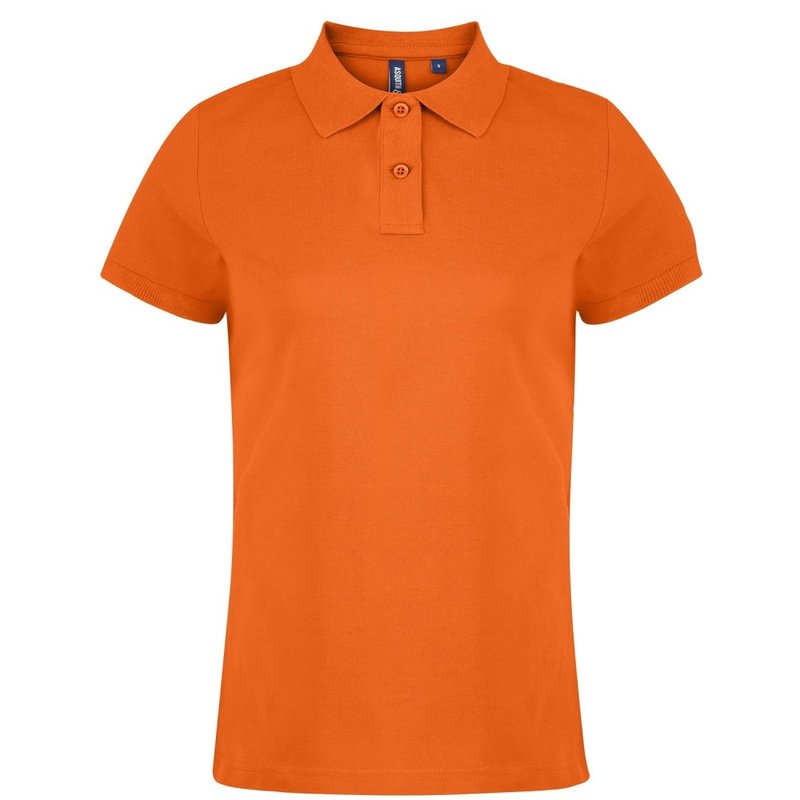 Asquith & Fox Womens/ladies Plain Short Sleeve Polo Shirt (orange)