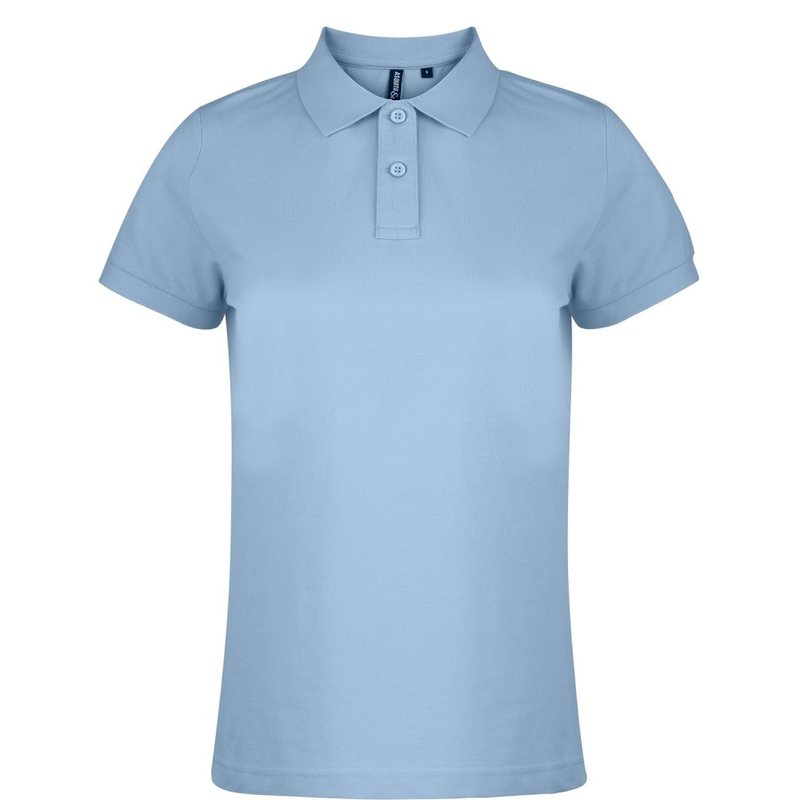 Asquith & Fox Womens/ladies Plain Short Sleeve Polo Shirt (sky) In Blue