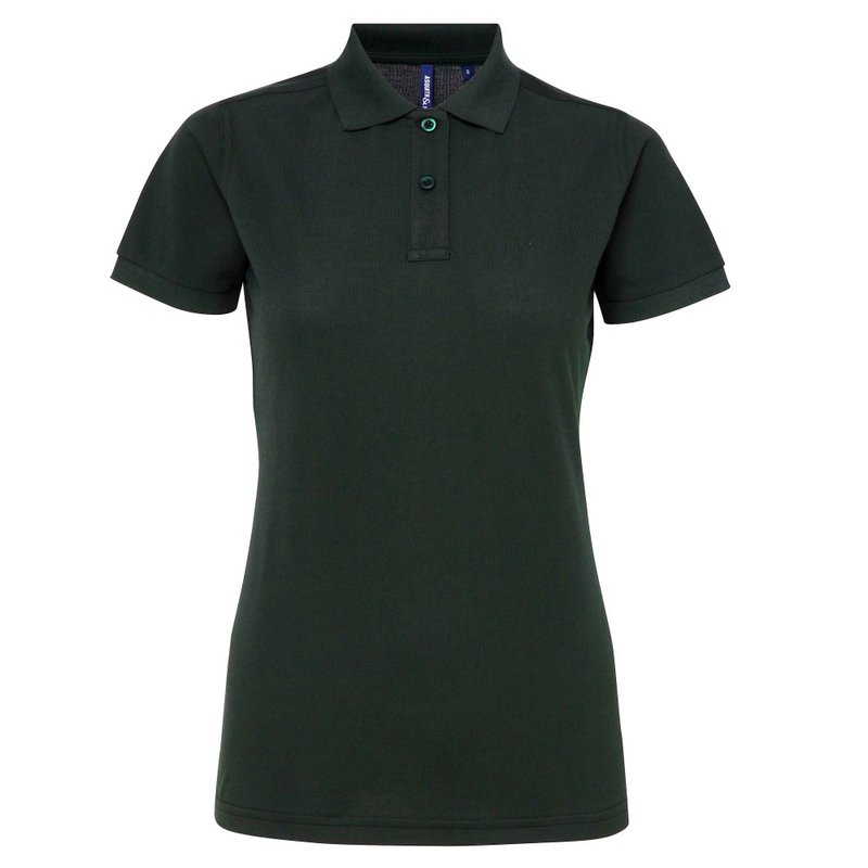 Asquith & Fox Womens/ladies Short Sleeve Performance Blend Polo Shirt (bottle) In Green