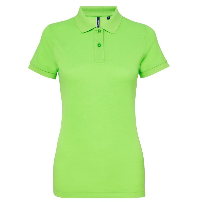 Asquith & Fox Womens/ladies Short Sleeve Performance Blend Polo Shirt (neon Green)