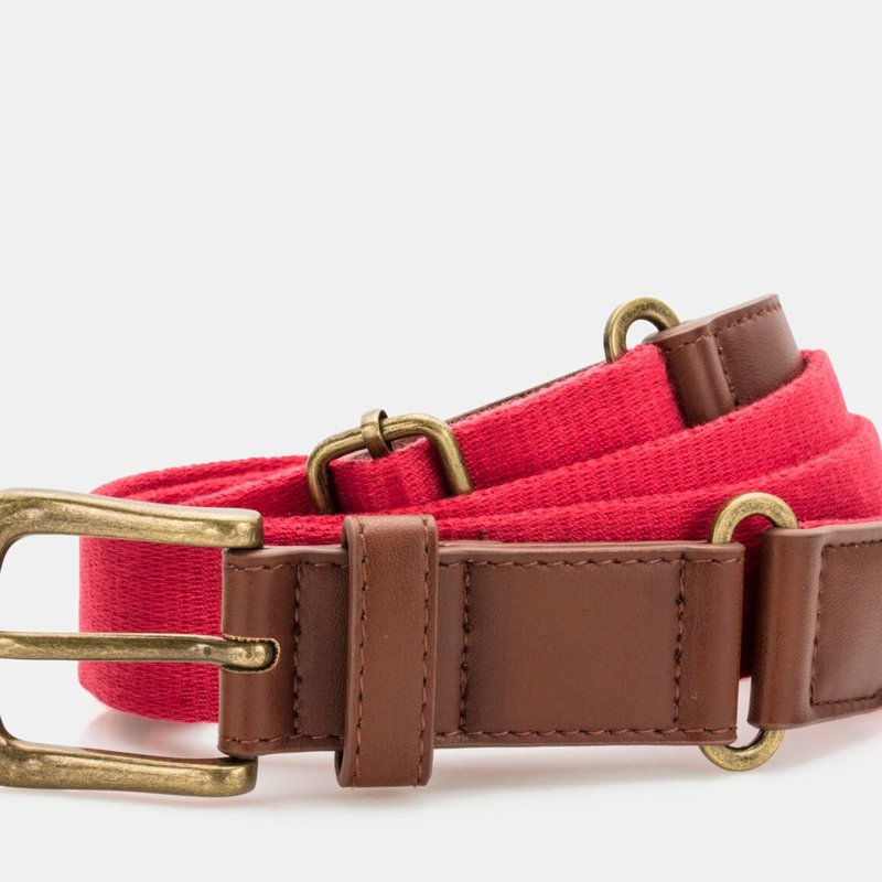 Asquith & Fox Mens Faux Leather And Canvas Belt In Red