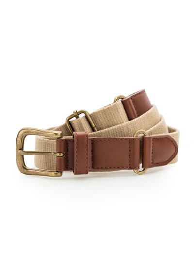 Asquith & Fox Mens Faux Leather And Canvas Belt - Khaki product