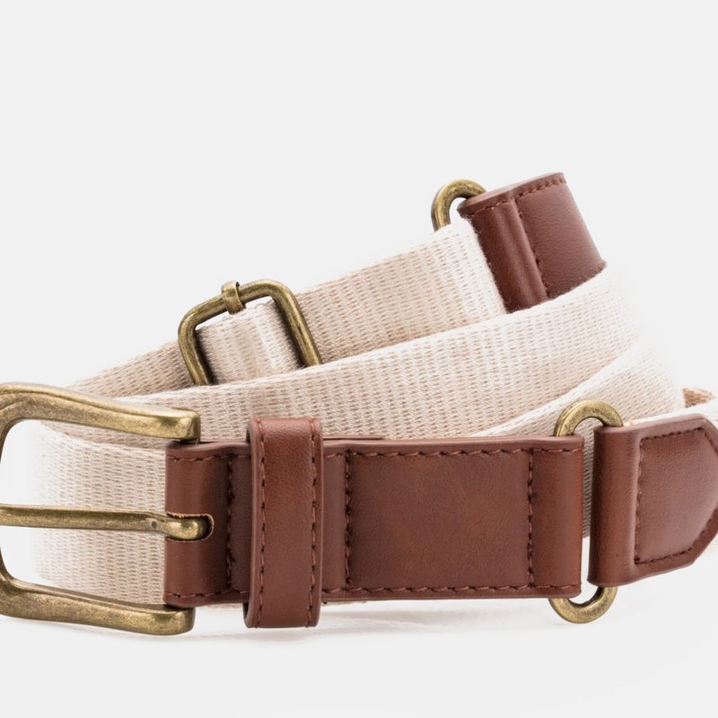 Asquith & Fox Mens Faux Leather And Canvas Belt In Brown