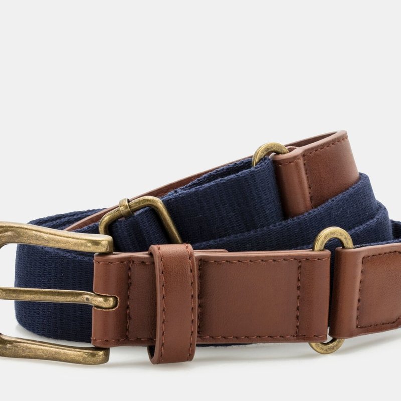 Asquith & Fox Mens Faux Leather And Canvas Belt In Blue