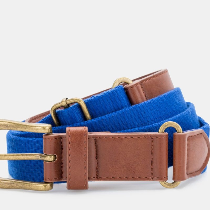 Asquith & Fox Mens Faux Leather And Canvas Belt In Blue