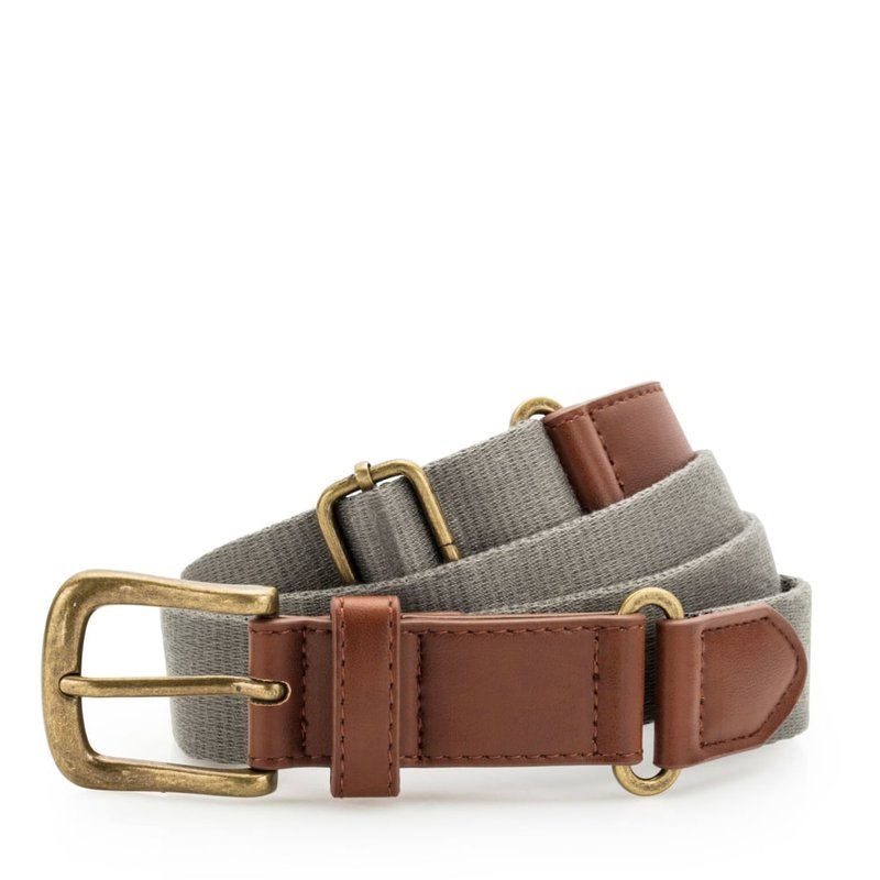 Asquith & Fox Mens Faux Leather And Canvas Belt In Grey