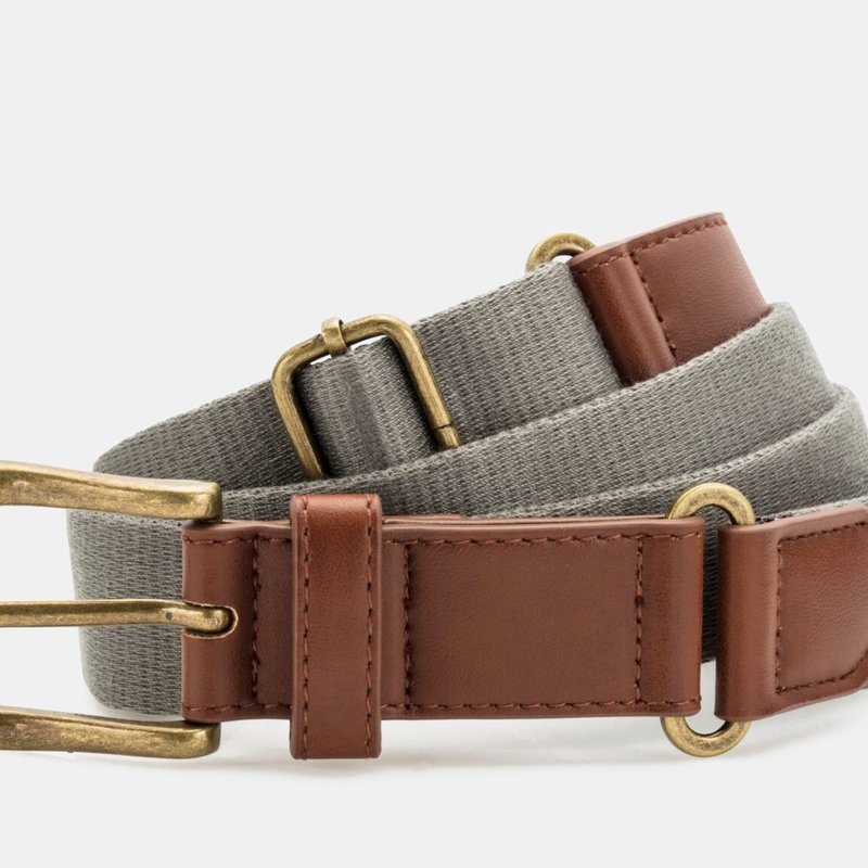 Asquith & Fox Mens Faux Leather And Canvas Belt In Grey