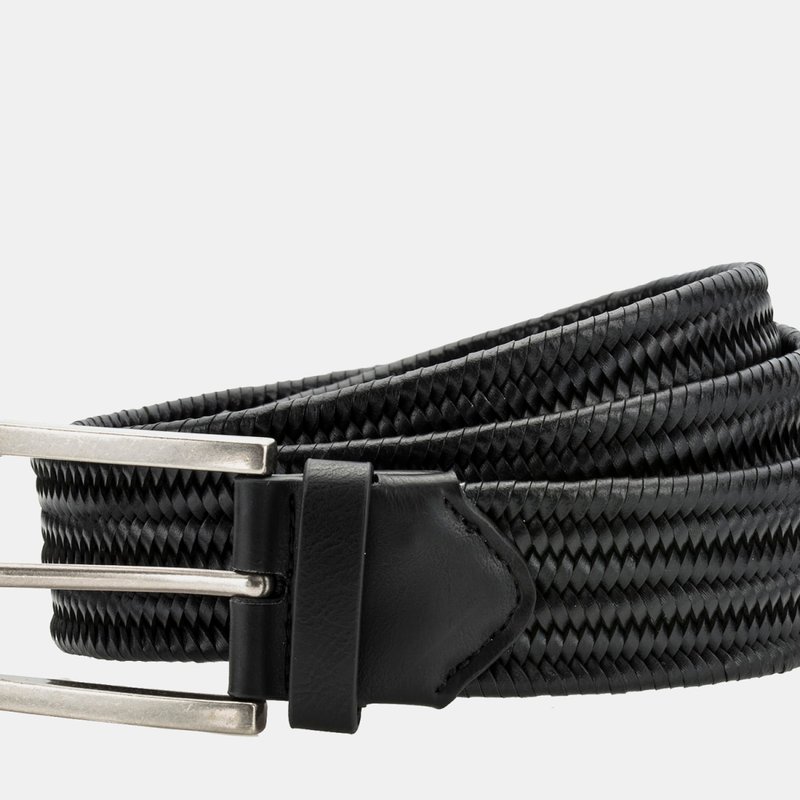 Asquith & Fox Mens Leather Braid Belt In Black