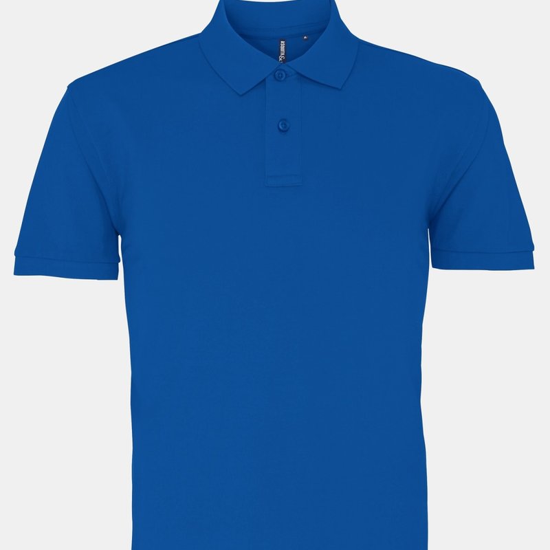 Asquith & Fox Mens Plain Short Sleeve Polo Shirt In Blue