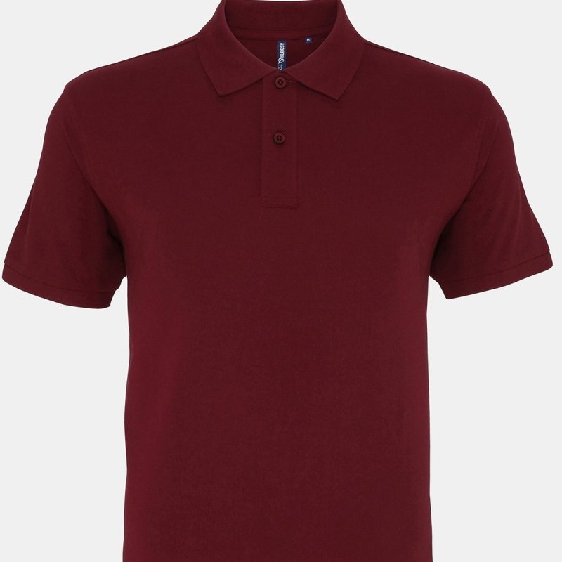Asquith & Fox Mens Plain Short Sleeve Polo Shirt In Purple