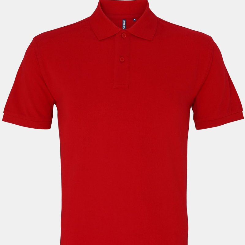 Asquith & Fox Mens Plain Short Sleeve Polo Shirt In Red