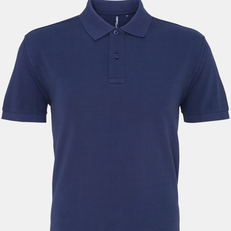 Asquith & Fox Mens Plain Short Sleeve Polo Shirt In Blue
