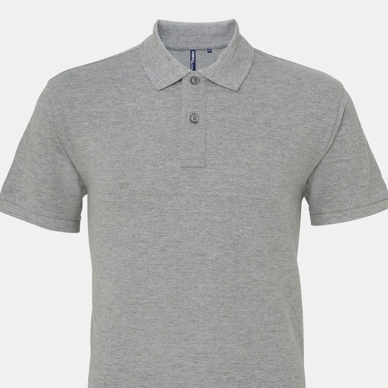 Asquith & Fox Mens Plain Short Sleeve Polo Shirt In Grey