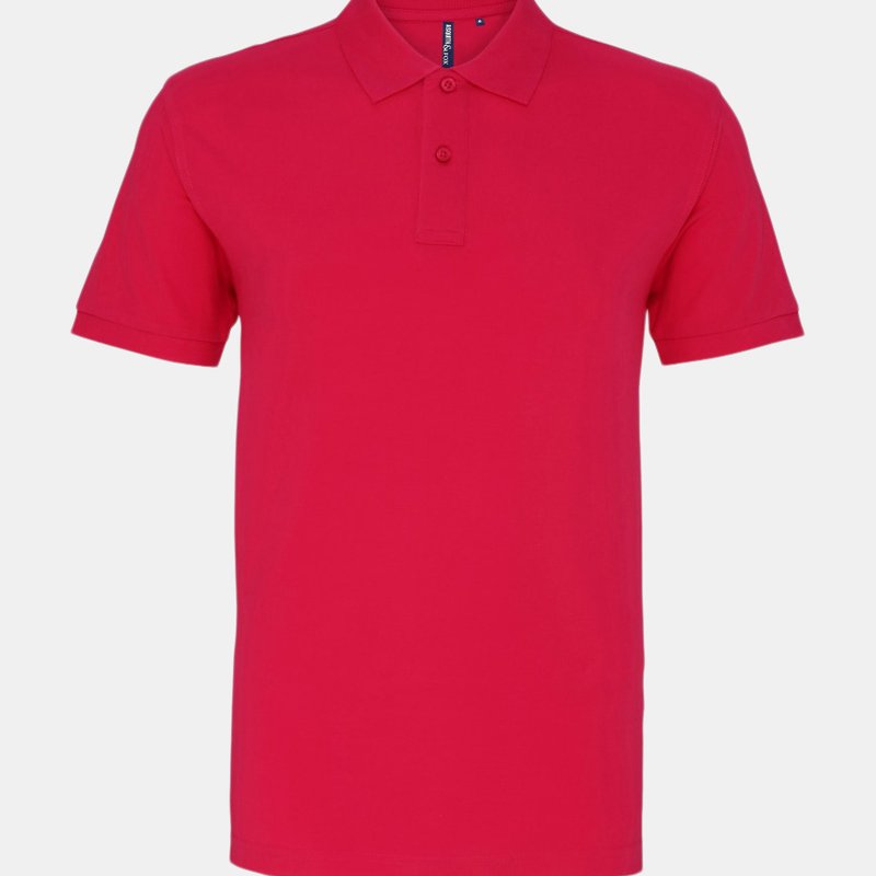 Asquith & Fox Mens Plain Short Sleeve Polo Shirt In Pink
