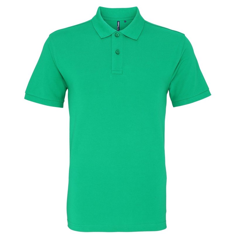 Asquith & Fox Mens Plain Short Sleeve Polo Shirt In Green