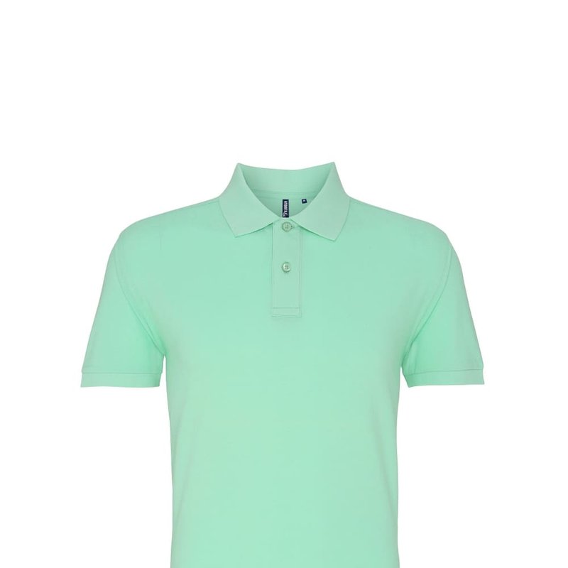 Asquith & Fox Mens Plain Short Sleeve Polo Shirt In Green
